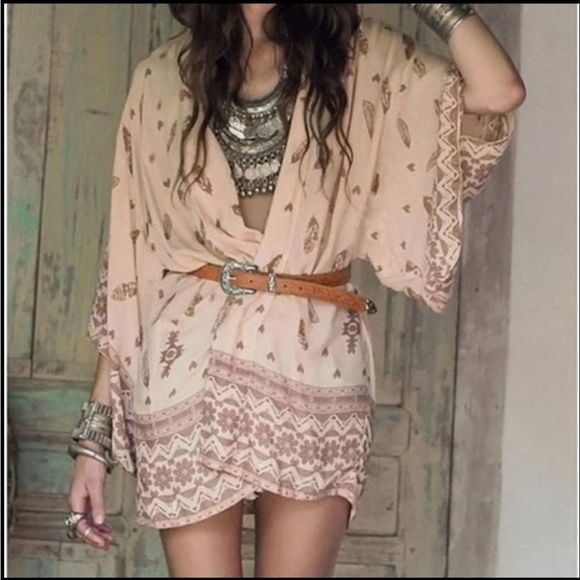 Summer Chiffon Boho Kimono Cardigan Large NWT - Picture 5 of 5